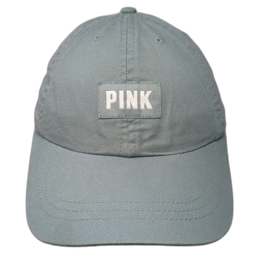 Victoria's Secret PINK Baseball Cap Blue OSFM Front Patch Cotton Slideback Hat